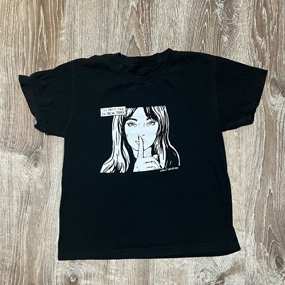 brandy melville “take me back to new york” cropped tee